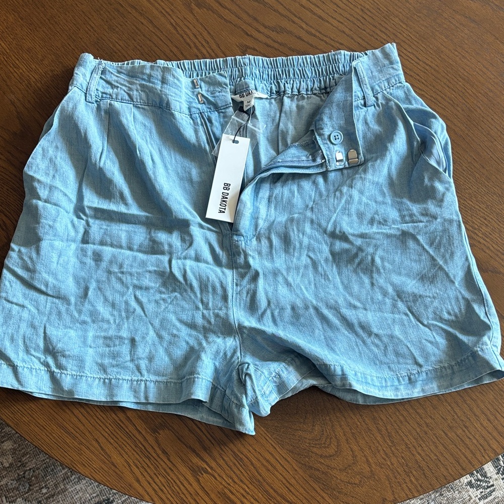 BB Dakota Chambray Button-Front Shorts